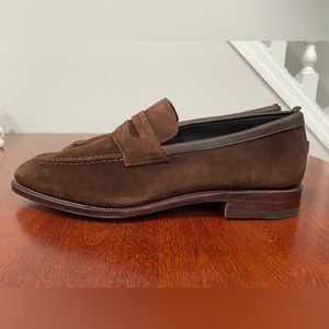 Meermin Brown Superbuck Suede Penny Loafer UK 7/US 8 Size Ron last E width NWT